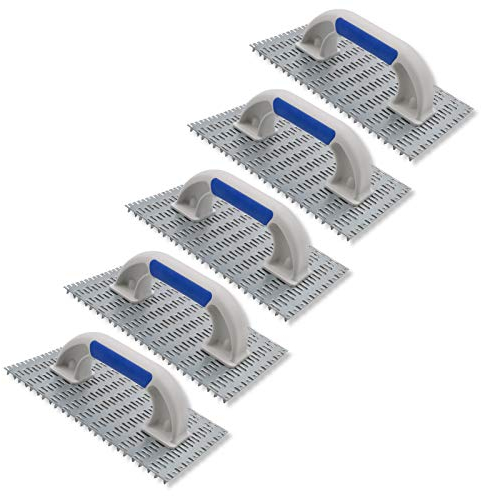 5er Set DEWEPRO Profi Edelputzkratzer - Putzkratzer - Raspelbrett für Mineralputz - Abmessung: 250x135mm