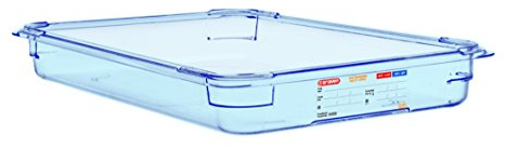 Araven GP588 ABS GN 1/1 contenedor de almacenamiento de alimentos, 65 mm x 530 mm x 325 mm, color azul