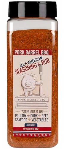 Pork Barrel BBQ All-Purpose BBQ Seasoning & Rub | Sugar-Free, Gluten-Free, MSG-Free | All American BBQ Seasoning for Chicken, Beef & Pork – 22oz Jar