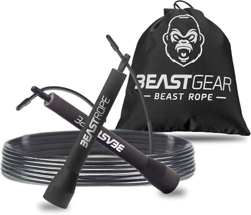 Comba crossfit - Cuerda de Saltar Elástica, Ajustable y Profesional, para Fitness y Entrenamiento, Cuerda de Resistencia para Gym y Boxeo (negro)
