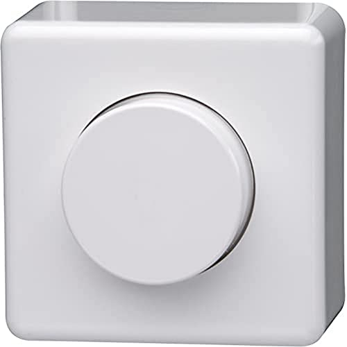 Kopp 820102003 Aufputz Dimmer mit Dreh-Ausschalter für Glüh- und 230V-Halogenlampen, 40-200W, Farbe arktis-weiß