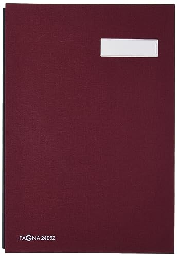Pagna Unterschriftsmappe 5-teilig mit Leinen-Einband, dehnbarem Rücken, Rot