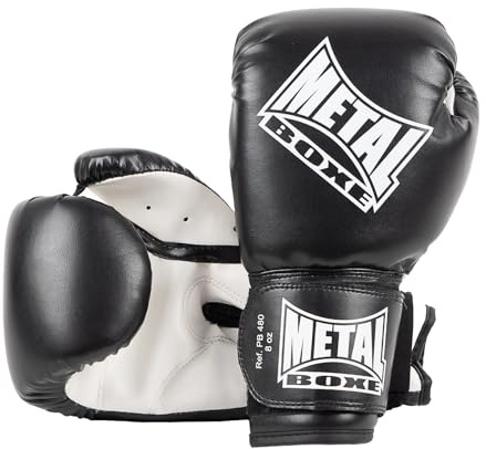 METAL BOXE - Guanti da boxe per principianti, 10 oz, nero
