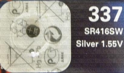 Renata 337 SR416SW SB-A5 Uhrenbatterie / Knopfzelle (1,55 V, Silber-Oxyd), 1 Stück