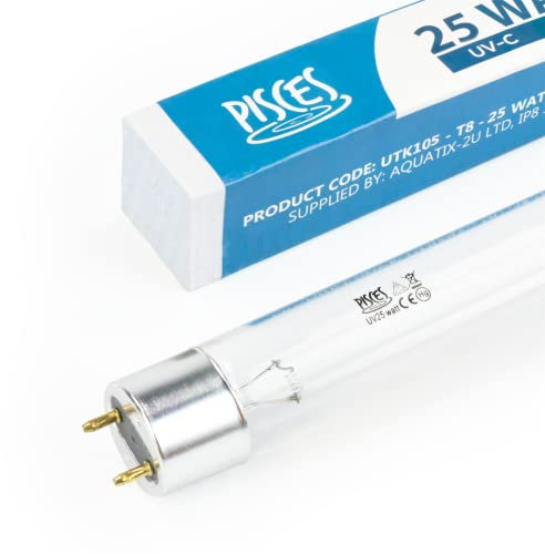 Pisces 25w (watt) T8 Replacement UV Bulb Lamp for Pond Filter UVC