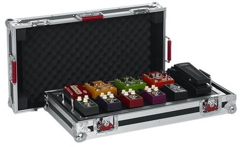 Gator Cases G-TOUR Serie Gitarren Pedalboard mit ATA Road Case, Rollen und Ziehgriff; Groß: 60 x 28 cm (G-TOUR PEDALBOARD-LGW), Schwarz