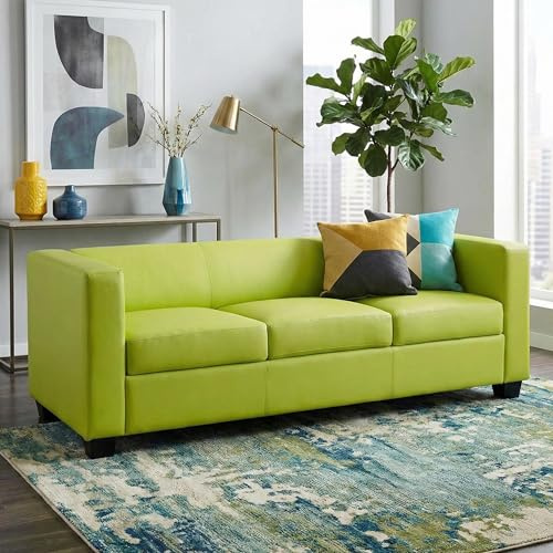 Mendler 3er Sofa Lille - Kunstleder, hellgrün | Couch, Loungesofa
