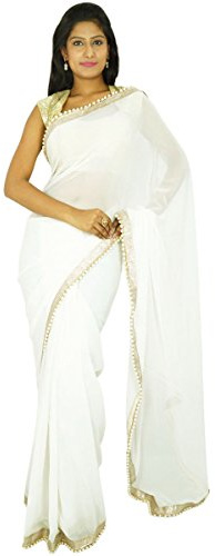 IBA Indianbeautifulart Parti traditionnelle indienne Porter Sari Designer Georgette Saree mariage cadeau pour elle