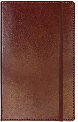 C.R. Gibson MJ5-4792 Brown Bonded Leather Notebook with 240 Ruled Pages, 5 W x 8.25 H