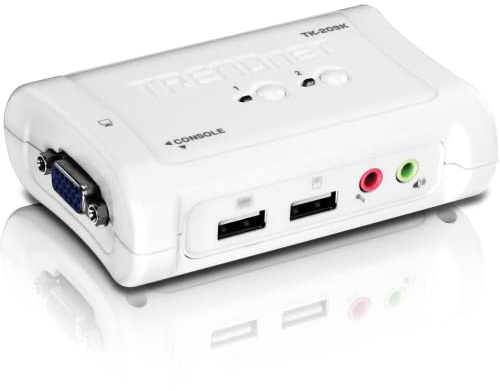 TRENDnet 2-Port USB/VGA HD KVM Switch Kit with Audio support, TK-209K