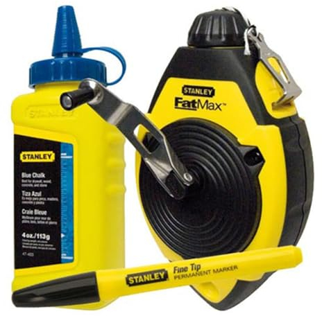 Schlagschnur-Set Schnur-L.30mmit blauer Kreide Permanent Marker Stanley