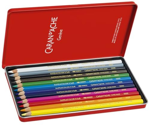 Caran d'Ache 3888 Supracolor Soft Pencils - Assorted Colours (Tin of 12)