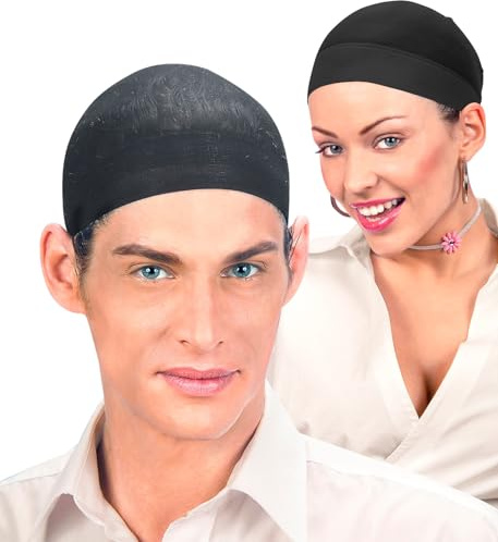 W WIDMANN MILANO Party Fashion - Haarnetz-Set für Perücken, 2 Stück, Einheitsgröße für Erwachsene, dehnbar, Karneval, Theater, Bühne