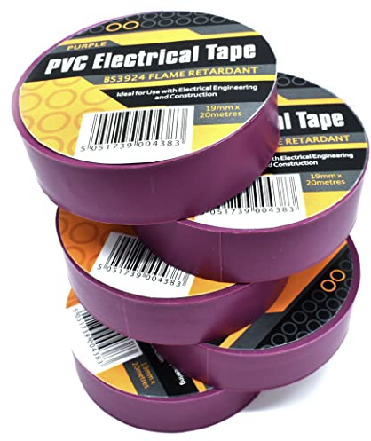2 x Purple Electrical PVC Insulation/Insulating Tape 19mm x 20m - Flame Retardant