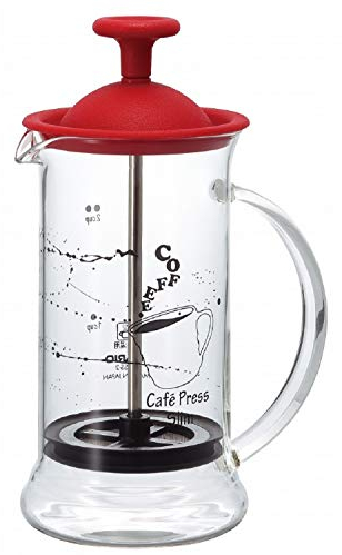 HARIO CPSS-2-OG French Press Kaffeemaschine rot/transparent, 240 ml