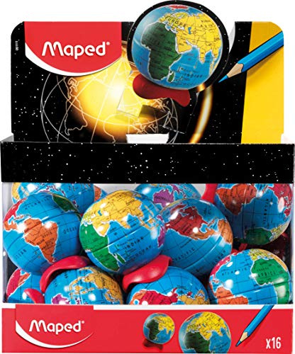 Maped Mehrfarbiger Metall Bleistiftspitzer, 1 Loch, 16 Stück