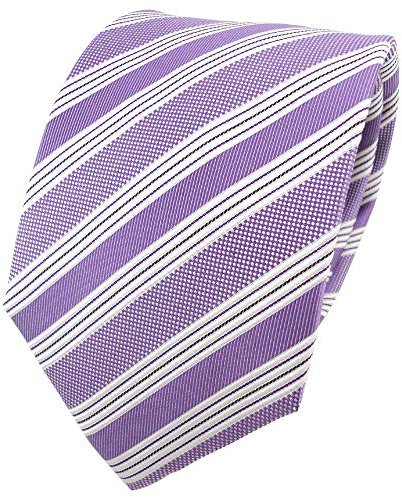 TigerTie diseñador corbata de seda - morado lila plata rayas
