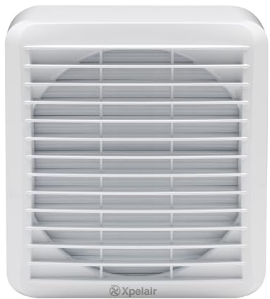 Xpelair GXC6EC 6 Inch/ 150mm Extractor Fan, 220-240V 50/60HZ With EC motor, For Fitting in Kitchen Single & Double Glazed Windows With Pullcord, White