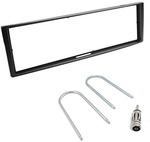 Sound-way Single DIN Car Radio Installation Kit, 1 DIN Front Panel Frame, Facia Adaptor, Antenna Adapter, Release keys, compatible with Renault Megane 2, Clio 4, Modus, Scenic