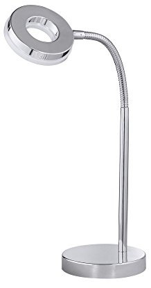 Tolle LED Tischleuchte in Chrom Weiß 4W 230V aus Metall & Kunststoff Schnurschalter flexibler Arm Schreibtisch warmweißes Licht Lampen Leuchte innen Beleuchtung