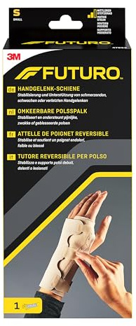 FUTURO Handgelenk-Schiene, Größe S (12,7 - 15,9 cm) – Unterstützung von Steifen, Schwachen oder Verletzten Handgelenken - Passt für Linke oder Rechte Hand, Atmungsaktiv