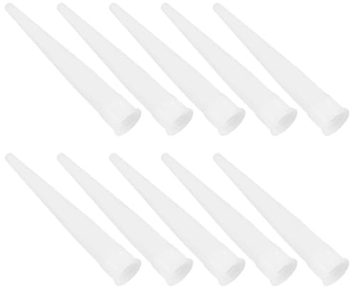 Beccuccio di ricambio per sigillanti, in plastica, confezione da 10 pezzi, colore: Bianco