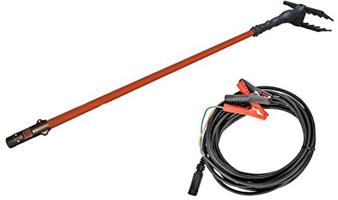 UNITED TRADE Raccogli olive abbacchiatore elettrico potenza 400w voltaggio 12v con asta allungabile fino 3 mt cavo 10mt montato con asta 15mt United