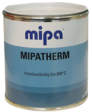 MIPA Mipatherm Thermolack, hitzebeständiger Lack, Auspufflack, Ofenlack, Autolack, 800°C, schwarz, 375 ml