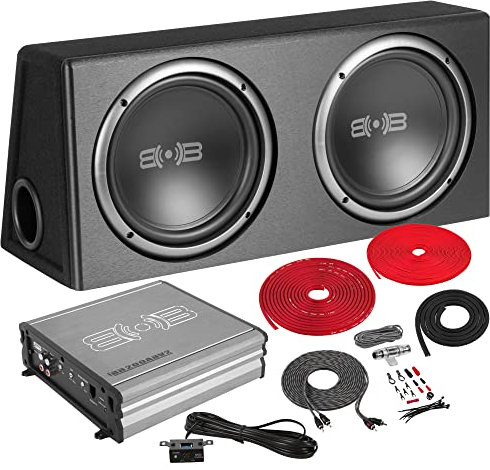 BELVA BPKG210v2 1000W Dual 10 Car Subwoofer with Ported Enclosure, Monoblock Amplifier, Wiring Kit and Remote Bass Knob