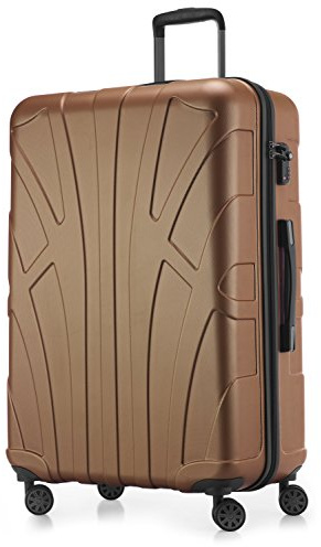 suitline - Großer Hartschalen-Koffer Koffer Trolley Rollkoffer XL Reisekoffer, TSA, 76 cm, ca. 96-110 Liter, 100% ABS matt, Braun