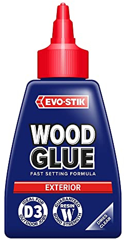EVO-STIK Exterior Wood Glue 250ml - D3 - Weatherproof - Extra Strong - Fast Setting Glue - Dries Clear - Suitable For All Wood Types