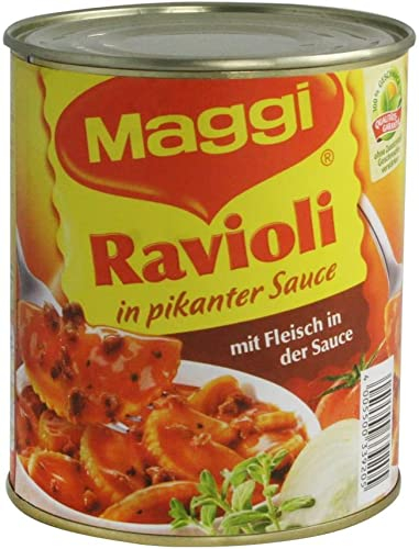 Maggi Dosensafe in Design einer original Ravioli Dose/Konserve - Verstecken Sie Geld, Wertsachen Schlüssel oder Schmuck - Metall, Drehverschluss, Rot