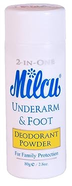 Milcu Underarm & Foot Deodorant Powder 80 grams Large Size by Milcu