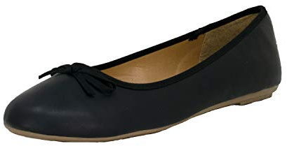 Fitters Footwear That Fits Ballerina Lina PU klassiska ballettinaskor läderimitation basic plus size (EU,), svart, 42 EU