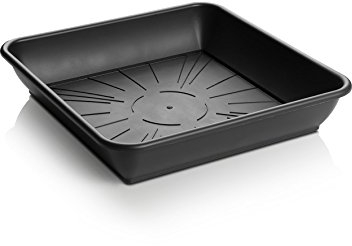 Erhard-Trading Blumentopf-Untersetzer Quattro Eckig Anthrazit Quadratisch aus Kunststoff (Gr. 4)