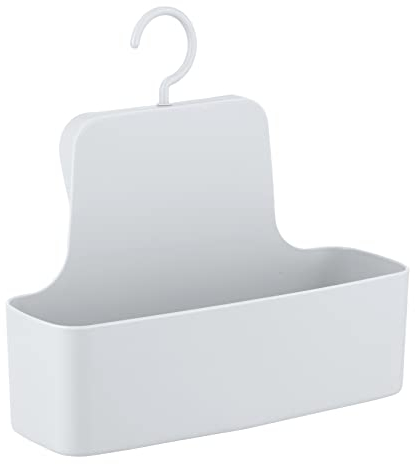 WENKO Duschcaddy Barcelona, Duschregal zum Hängen, mit beweglichem Haken, Spezial-Kunststoff (bruchsicher), Befestigen ohne Bohren, Weiß