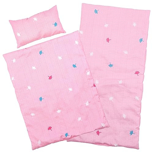 BiBi Doll Baby Doll Bedding Set with Matching Pink Quilt, Pillow & Mattress, 3 Pcs, up to 20 - Suitable for Cots, Prams, Bassinets & Cradles, Toy for Girls & Boys Aged 18 Months+
