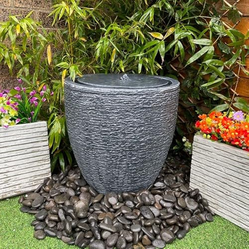 Tranquility Slate Effect Avril Mains Powered Water Feature,Waterfall, Water Fountain, Garden Decoration, Garden Feature