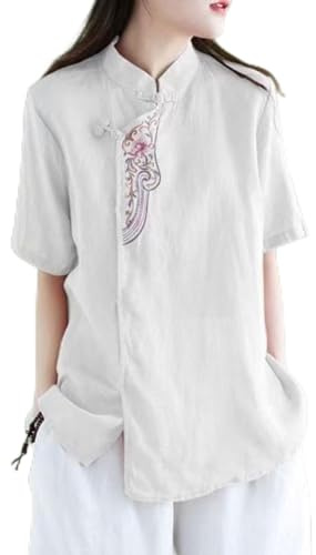 MOOCO MORNING Chemise chinoise traditionnelle automne/hiver nouveau coton lin style national décontracté rétro col montant boutonné chemise femme veste mode