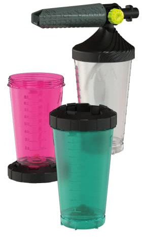 AVA Premium Foam Cannon Kit, Includes AVA Premium Foam Cannon P30-P80, 2x lids, 3x 1L Beakers In Clear, Magenta and Pine Green, Compatible with AVA & Karcher K2-K7 Pressure Washers