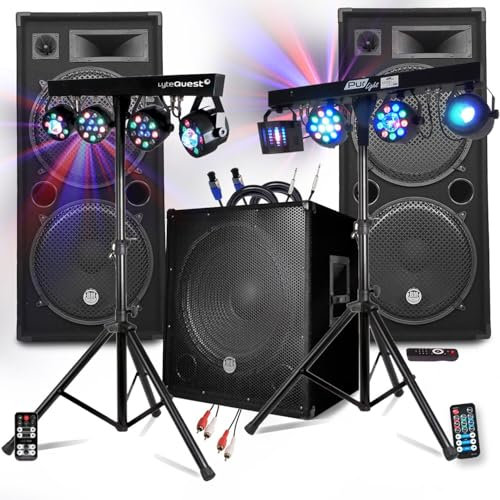 Pack Sono BM Bmsonic Mega Basses 3200W Caisson/Subwoofer bi-amplifié 18 46cm - HP 215, Portiques 8 Lumières Xperformer/Euphoria