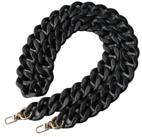 Wambere 1 collana in acrilico da 120 cm, con fibbie in metallo, per accessori fai da te, borse, borse, borse, colore nero