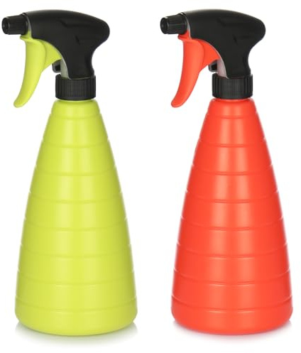 com-four® 2x Blumensprüher - Sprühflasche mit 28/400 Gewinde zur Bewässerung von Pflanzen - Wassersprühflasche zum Wasserzerstäuben (2 Stück - grün/rot)