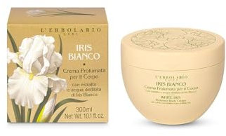 L'Erbolario Crema Corpo Iris Bianco - con Estratto di Iris Bianco e Burro di Karité - Crema Nutriente Senza Parabeni e Petrolati - Profumo Avvolgente - Made in Italy -1 Confezione da 300 ml