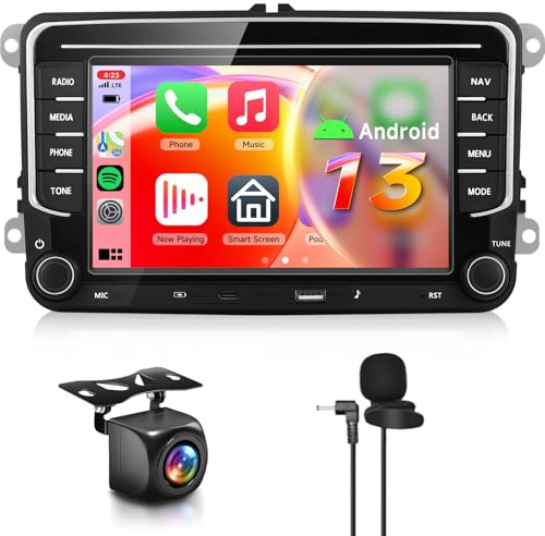 【4+64G】 Hodozzy Carplay Autoadio für VW Passat Golf Seat Altea Skoda Octavia mit USB/USB-C/Navi/WiFi, 7 Zoll VW Autoradio Bluetooth mit Android Auto/EQ/Mirror Link/FM/RDS/SWC+Rückfahrkamera