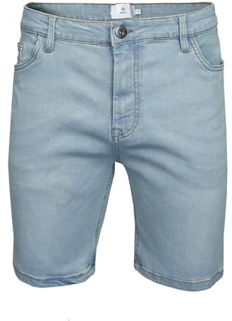 Xact Short Jean Homme Stretch Bermuda Coupe Droite 5 Poches Zip Été Casual Denim Regular Fit