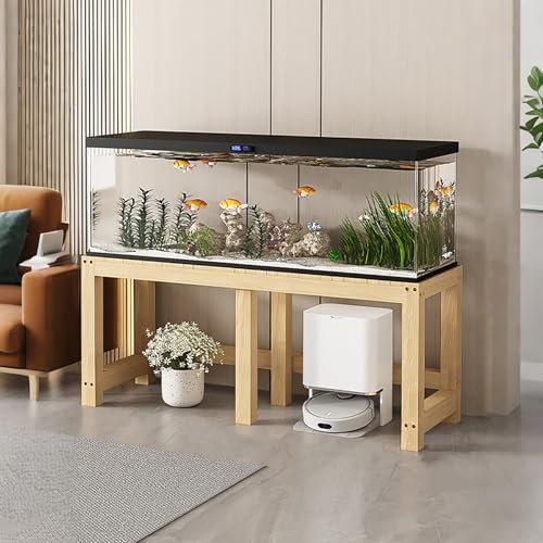 FORRTY Aquariumständer Aus Holz, Aquarium Tisch, 30–150 Cm Lang, Hohe Tragkraft, Einfach Zu Montieren Und Zu Pflegen, Ideal Für Aquarien, Pflanzen, Reptilienbecken Und Blumenständer(120X35X50CM(47X13X