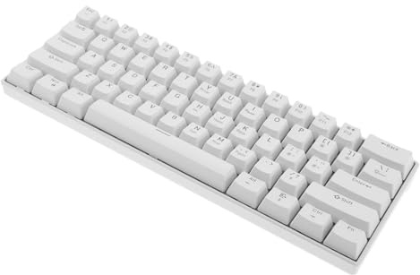 CONGARTENO Clavier Gamer 60% Mécanique Filaire 61 Touches Blanc pour PC | Rétroéclairé Rgb, Abs Compact à Retour Tactile, Usage Travail et Jeu sur Ordinateur Portable