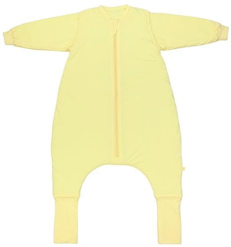 schlummersack Baby Kinder Schlafsack Ganzjahr 110cm Popcorn | mit Füßen, umklappbaren Bündchen und abnehmbaren Ärmeln, gefüttert, Ganzjahresschlafsack, 2.5 Tog