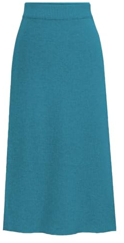 2025- Damen-Winter-Wollrock mittellanger Wollrock Dicker Rock (Blue L)